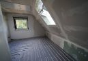 Zimmer im Obergeschoss befindet sich im Rohbauzustand